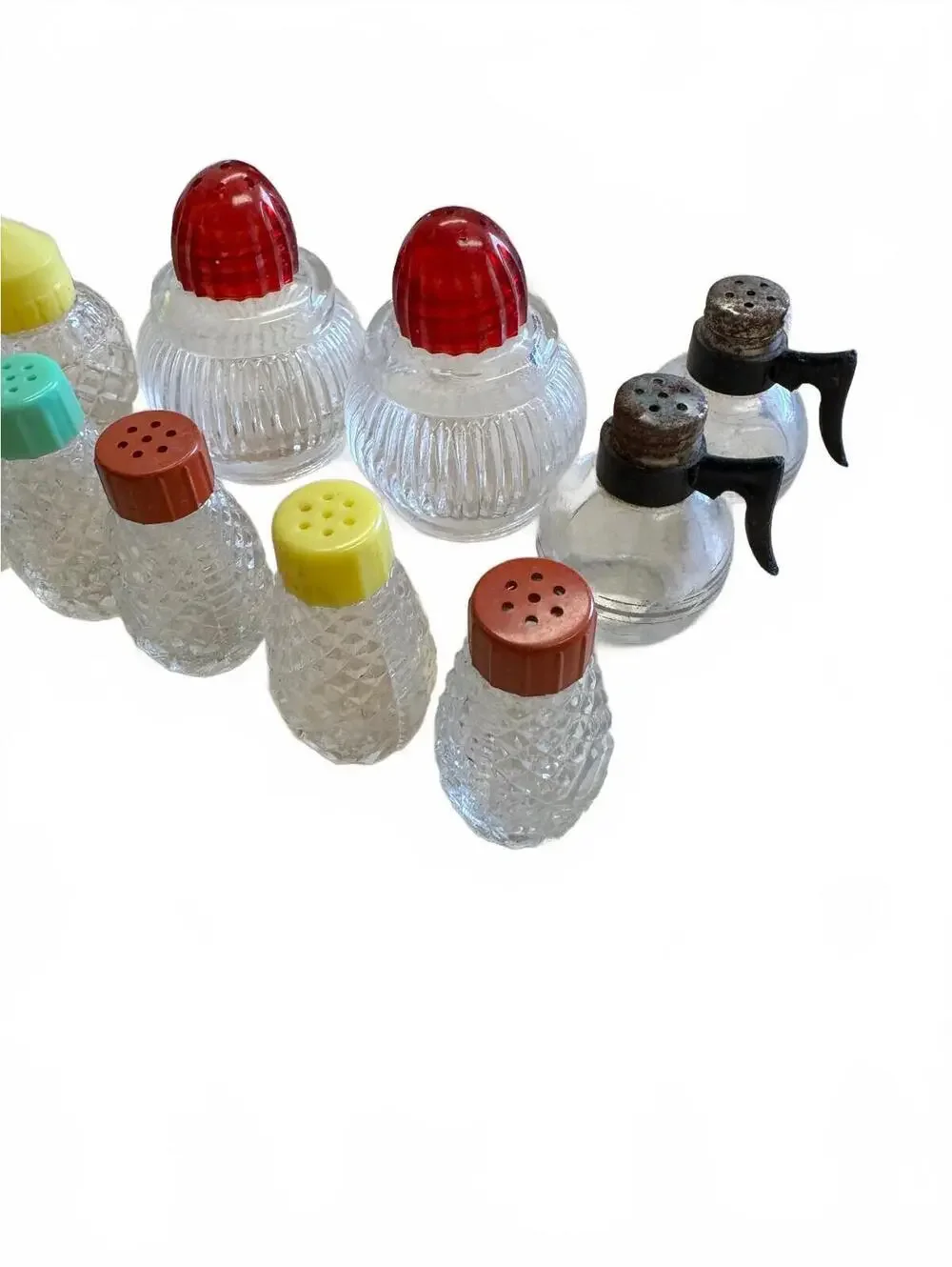 Vintage Clear Glass Salt & Pepper Shakers Mixed Lot of 10